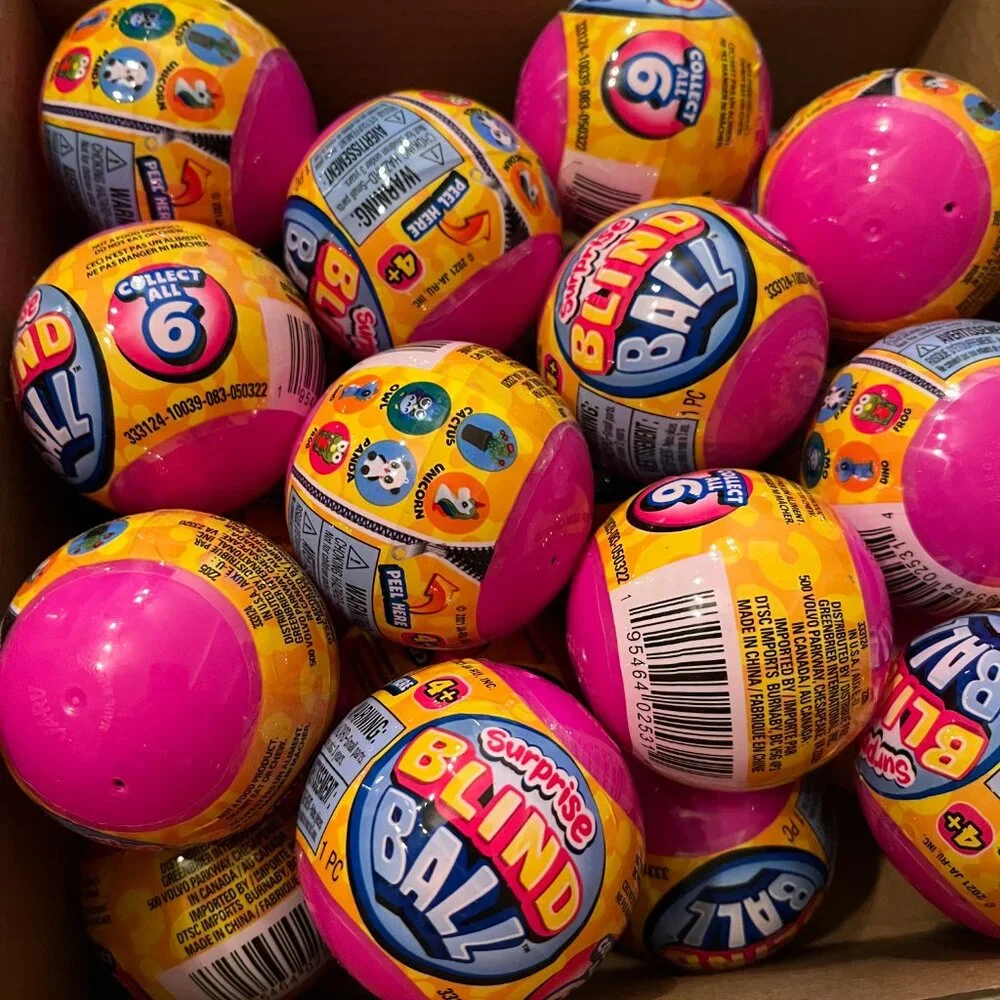 Surprise Fun Blind Ball Toy Lot 24 Mini Mystery Plastic Balls Kids Toys‎ Ages 3+